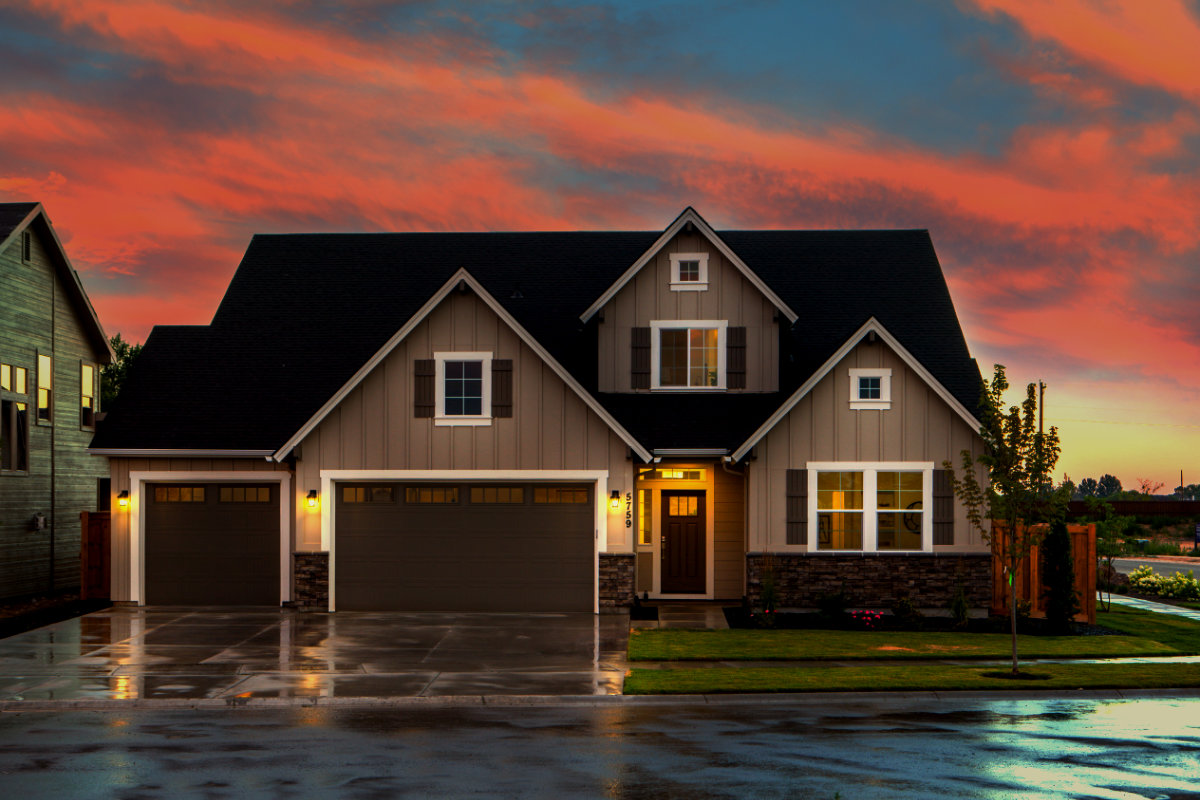 House with lights on